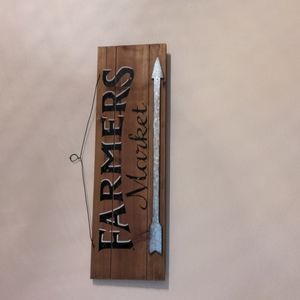 Farmers market arrow wire hanging sign decor